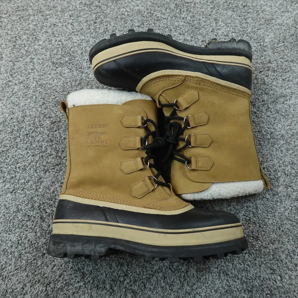 Sorel Caribou Snow Boots Mens 11 Brown Waterproof Insulated Shoes NM1000-281